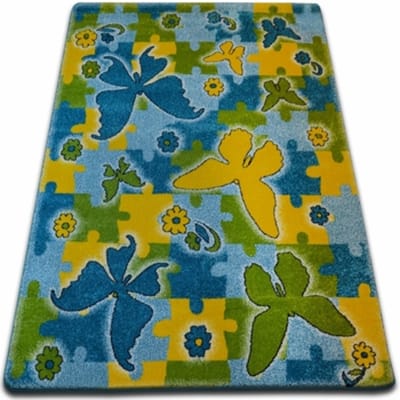 Kleden Rugsx Tapijt KIDS Vlinder blauw C429 120x170 cm
