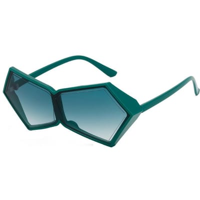 Lunettes de soleil pentagonales surdimensionnées Y2K Femmes Hommes Luxe Designer Vintage Cyberpunk Lunettes de soleil à monture large