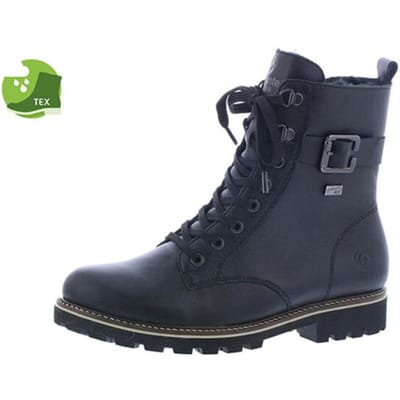 Remonte dames leren veterboot zwart