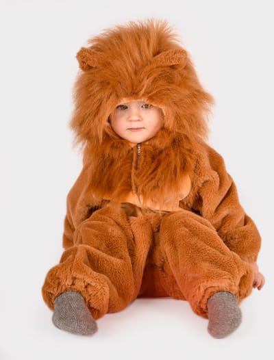 Den Goda Fen verkleedpak jumpsuit baby leeuw 86 1-1,5 jaar oranje.