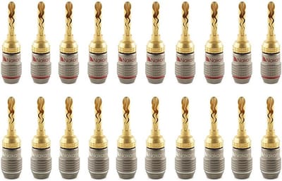 24k Vergulde Banaanstekkers voor Luidsprekerkabel - Universele Audio Connectoren (20 Stuks)