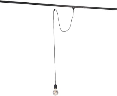 QAZQA Hanglamp met rail ophanging zwart - Cavalux