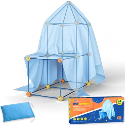 Fort Bouwpakket met 69 Onderdelen - Incl. E-book - Constructiespeelgoed - Speeltent - Educatief Speelgoed - Bouwspeelgoed - Hut Bouwen