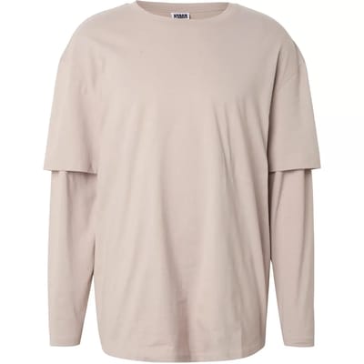 Urban Classics - Oversized Shaped Double Layer Longsleeve shirt - S - Grijs
