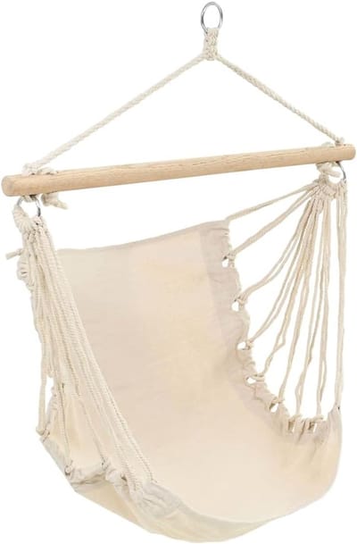 Hangmat - Zitje - Ontspannen Buiten - Sterk Katoen Polyester - 185 x 125 cm - Crèmekleurig