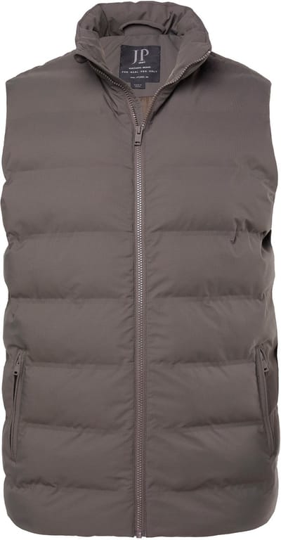 JP 1880 - Heren - Doorgestikte bodywarmer gelaste naden opstaande kraag - Mocha - Maat 3XL