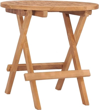 Inklapbare tuintafel - Houten picknicktafel - Buiten eten - Robuust teakhout - 50 x 50 cm - Bruin