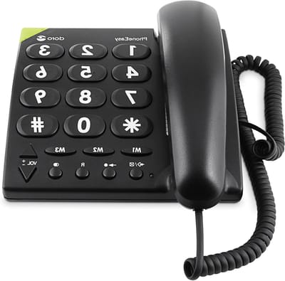 Draadloze Telefoon - Seniorentelefoon Huis Telefoon - Gemakkelijk Bellen - Optische Oproepsignalering - 2291 x 189 x 93 cm - Zwart