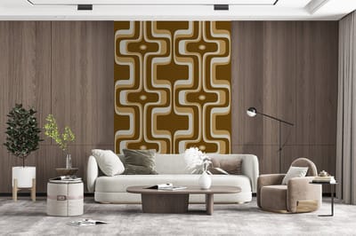 Behang - Fotobehang Retro - Design - Bruin - Breedte 200 cm x hoogte 300 cm