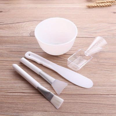 Ensemble pour le visage pour bol à mélanger pour masque Kit d'outils de soins de la peau du visage Fournitures de beauté pour femmes Maquillage blanc