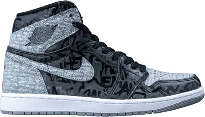 Air Jordan 1 High OG Rebellionaire Unisex Sneakers Zwart Wit Particle-Grijs 555088-036 45.5