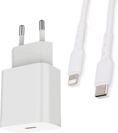 20w Power Adapter Set geschikt voor iPhone 11, iPhone 12, iPhone 13, iPhone 14 - Snellader - Oplader - 1 Meter - Wit