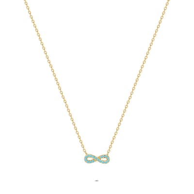 Twice As Nice Halsketting in zilver, oneindigheidssymbool Goudkleurig 42cm+5cm