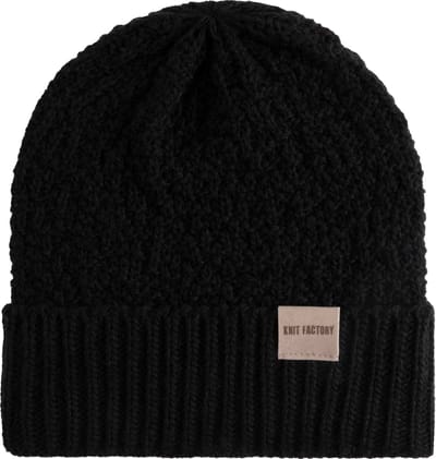 Knit Factory Haze Gebreide Muts Heren & Dames - Beanie hat - Zwart - Warme zwarte wintermuts - Unisex - One Size