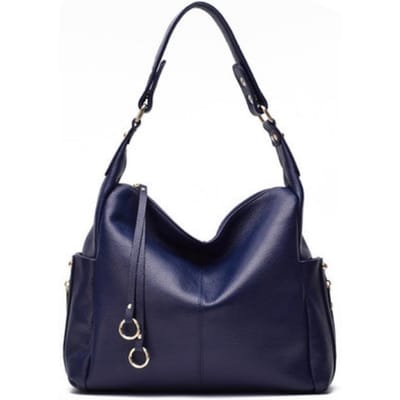 Sac à bandoulière en cuir véritable pour femme Sac décontracté Grand sac Sac pour femme Sac bandoulière en cuir mère Sac bandoulière pour le travail blue