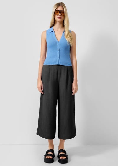 Vrouwelijke geplooide crepe culotte stijl broek QS