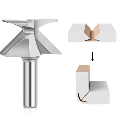 Houtbewerkingsfrees voor Tongue and Groove, 1/2-Inch Shank, Arch Slot Trimmer en Chamfer Gereedschap voor Precisie Bewerking en Graveren