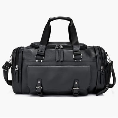 Dutchers® Sporttas van PU Leer – Weekendtas - Met Schoenenvak - Reistas - Bagagetas - Tas met schoenenvak - Schoudertas – Verstelbare Schouderband – Meerdere Ritsvakken – Zwart – Geschikt voor Sport & Reizen
