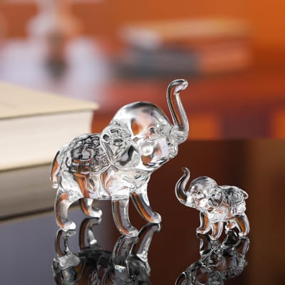 Kristallen olifant, glazen olifanten met kristallen dieren, verzamelbare beeldjes, ornamenten, verjaardagsdecoratie voor huisdecoratie 1pc brown