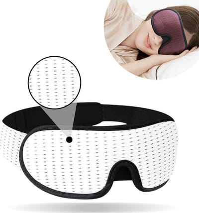 Slaapmasker - 3D - Traagschuim - 100% Verduisterend - Verstelbaar - Ademend - Vliegtuigmasker - Wit - Reisaccessoire - Sleeping mask - 1 stuk - Jonyx
