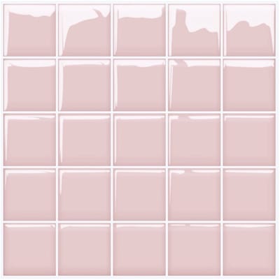 24Supply Plaktegels - 10 Stuks - Glans - Roze - 25.4x25.4cm