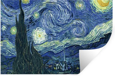 Muurstickers - Sticker Folie - Sterrennacht - Schilderij - Oude meesters - Vincent van Gogh - 30x20 cm - Plakfolie - Muurstickers Kinderkamer - Zelfklevend Behang - Zelfklevend behangpapier - Stickerfolie