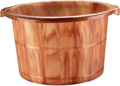 Voetmassage emmer - Voetenbad spa - Ontspanning thuis - Hittebestendig materiaal - 30 x 19 cm - Bruin