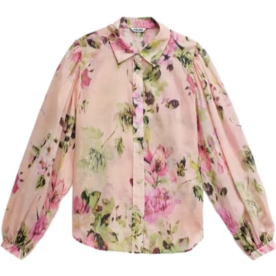 Bloes met bloemenmotief vrouw Salsa Jeans