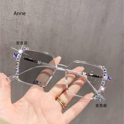 Luxe Diamant Geslepen Fotochemische Bril Trendy Kleur Veranderende Bril Handgemaakte Myopie Bril voor Dames Heren Mode -1.0