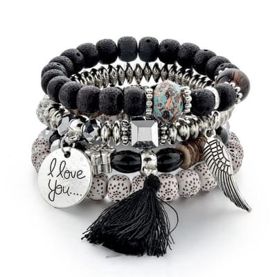 Sorprese armband - I Love You - armband dames - 4-delig - cadeau - Model I