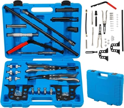 39-delige compressielucht klepveer spanner set voor het vervangen van klepafdichtingen bij 8, 16 of 24 kleppen met handige tang