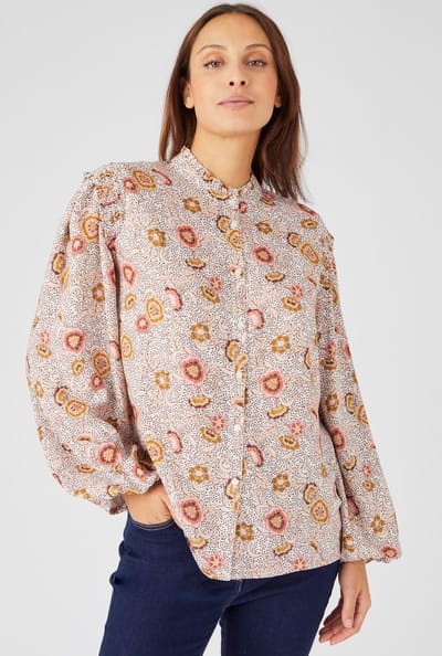 Damart - Blouse in *zuivere viscose - Dames - Beige - 38