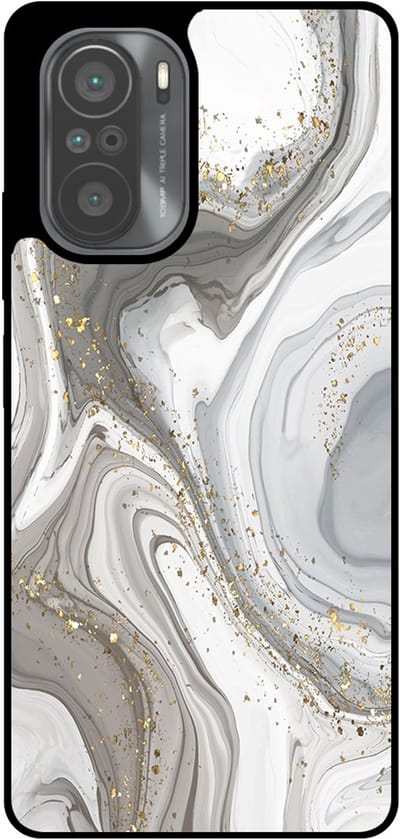 Smartphonica Telefoonhoesje Geschikt voor Xiaomi Mi 11i met marmer opdruk - TPU backcover case marble design - Zilver geschikt voor Xiaomi Mi 11i