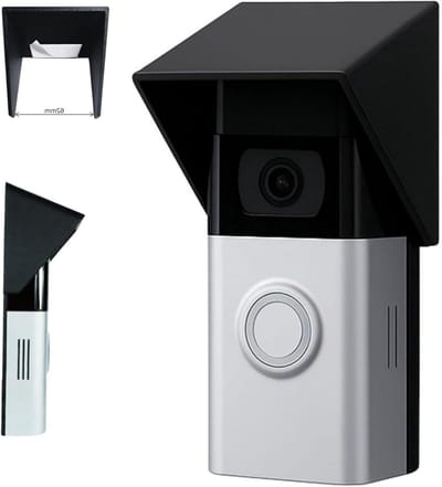 Snap‑On Rain and Sun Cover, Compatible with Ring Battery, Doorbell 3, 3 Plus, 4 Battery Doorbell Plus (only 62 mm - ShopVlot