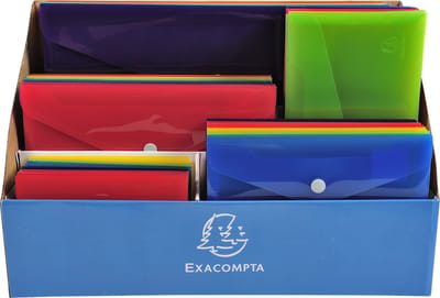 Exacompta Display met 60 Iderama etui's met drukknop in polypropyleen - Geassorteerd - 34480E