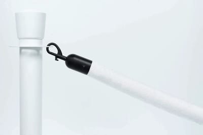 Afzetkoord Velours | Wit - Zwart
