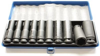 Slagschroefdoppen Set 1/2 inch, 10-24mm met Metaalkoffer