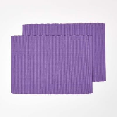 Homescapes placemat paars set van 2 – 100% katoen, 33x50 cm