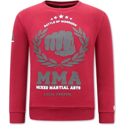 Heren Sweater met Print - MMA Fighter - Bordeaux