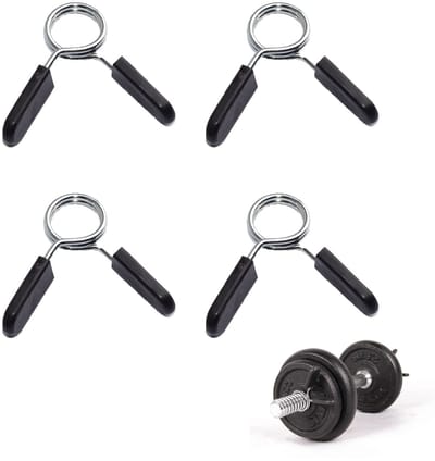 Dailygoods- Dumbbell Clasp - Set van 4 - Roestvrij Staal - 30 mm Diameter - Antislip - Eenvoudige Installatie - Schokbestendig - Gewichtschijfklem