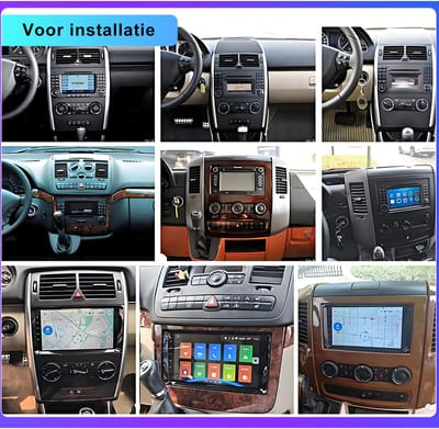 Junsun Andriod 15 Autoradio met Bluetooth Geschikt voor VW Crafter Mercedes-Benz A/B-klasse W169 W639 W245 - Draadloze CarPlay & Andriod Auto - 9-inch Touchscreen - GPS-navigatiesysteem - WiFi - RDS- SWC