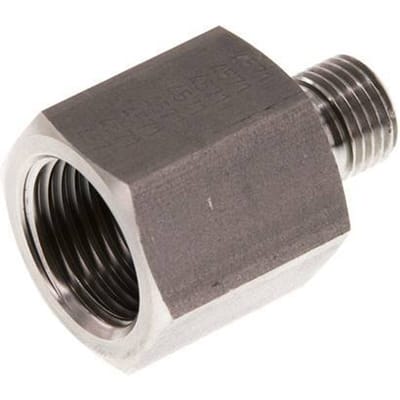 G 1/4'' x G 1/2'' M/F RVS Neusstuk 630 Bar - Hydrauliek - FL2S-MF-STE-014G-012G
