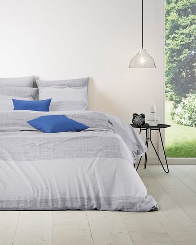 Mistral Home - DEKBEDOVERTREK - katoen renforcé - 140 x 200 cm + 65 x 65 cm - eenpersoons - stippen - wit