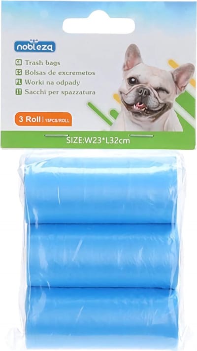 Nobleza Honden poepzakjes - Hondenzakjes - 45 Poepzakken - 3 rolletjes hondenpoepzakjes - Blauw