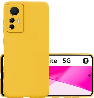 Hoesje - Geschikt voor Xiaomi 12 Lite - Sterk & Shockproof - Hoes Cover - Siliconen Case - Geel