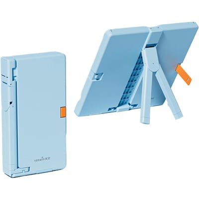 Tenwin – boîte à crayons et bibliothèque de lecture pliable 2 en 1, étui à stylos multifonction double couche Portable bleu