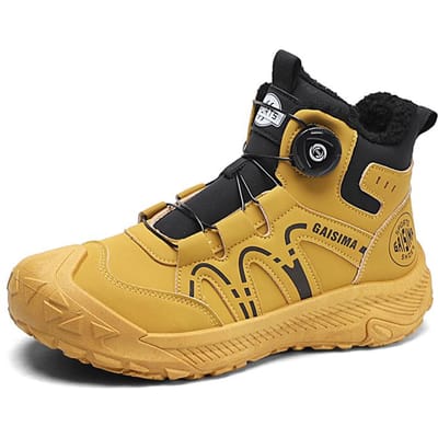 Gele Winter Trekking Schoenen Heren Wandelschoenen Hoge top Motorschoenen Man Werk Sneakers Warm Bont Buiten Lopen Schoenen Heren 42 beige