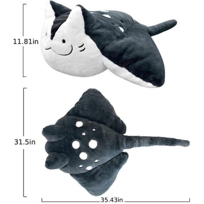 Sharkitty Originele Pluche Speelgoed Yogin Ray Miau Pluche Speelgoed Zacht Schattig Pluche Knuffeldier Pop Cartoon Verjaardag Kerstcadeau 90CM black