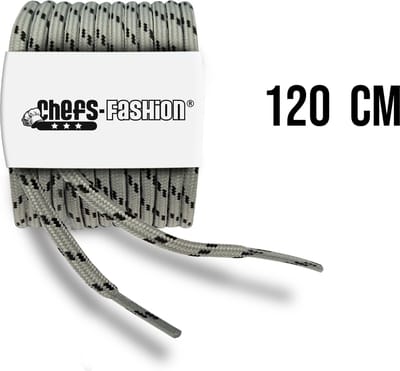 Chefs Fashion - Werk/Wandelschoen Veters - Grijs/Zwart - 120cm lang - 4mm dik