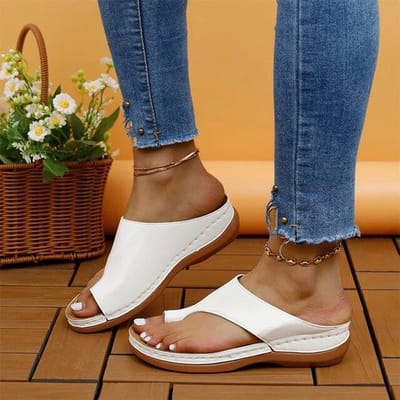 Vrouwen Clip Toe Slippers Schoenen Slippers Vrouwen Wiggen Platform Sandalen Mode Casual Strandjurk Slides 39 wit